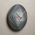 Modern 7-Layer Grey Wooden Wall Clock