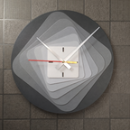 Modern 7-Layer Grey Wooden Wall Clock